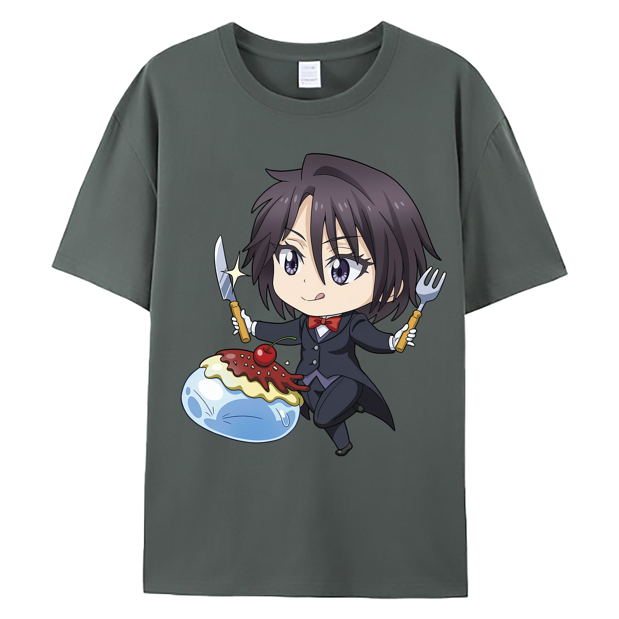 （画像用） 転スラ Regarding Reincarnated to Slime 綿100％ メンズ半袖Tシャツ｜肌触りやわらか＆通気性